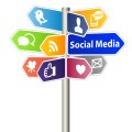 social media symbols on signs