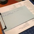 clipboard and index cards